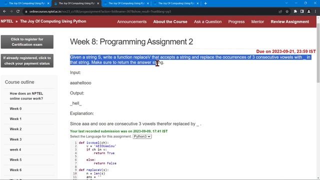 NPTEL The Joy of Computing using Python Week8 All Programming Assignment Solutions 2023 | IIT Ropar смотреть онлайн