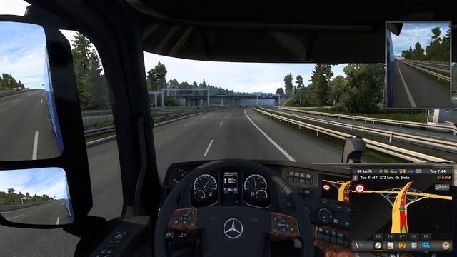 [ETS2 1.48.5] Route 2, truck 8: Mercedes "New" (...) Actros 510: 22.5l/100 km смотреть онлайн