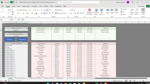 Excel Budget Template | Budget Spreadsheet Template | Personal Finance смотреть онлайн