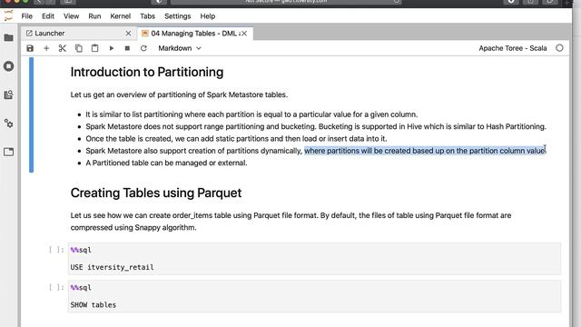 Spark SQL - DML and Partitioning - Introduction to Partitioning смотреть онлайн
