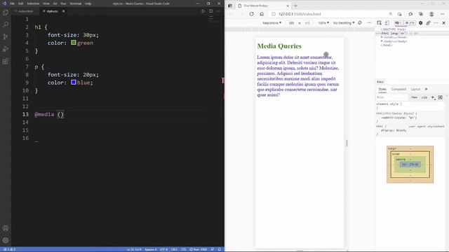 Media Queries Tutorial in five minutes | Responsive design | CSS Tutorial | Five-minute Fridays смотреть онлайн