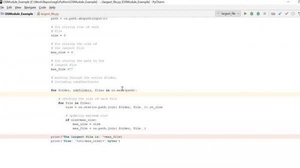 How to find largest file with Python