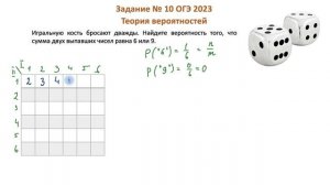 Игральные кубики - Теория вероятностей в ОГЭ и ЕГЭ