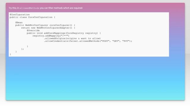 Disable HTTP OPTIONS method in spring boot application смотреть онлайн