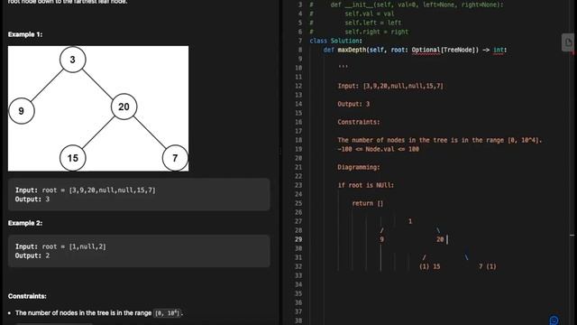 Maximum Depth of Binary Tree - Leetcode 104 - Python смотреть онлайн