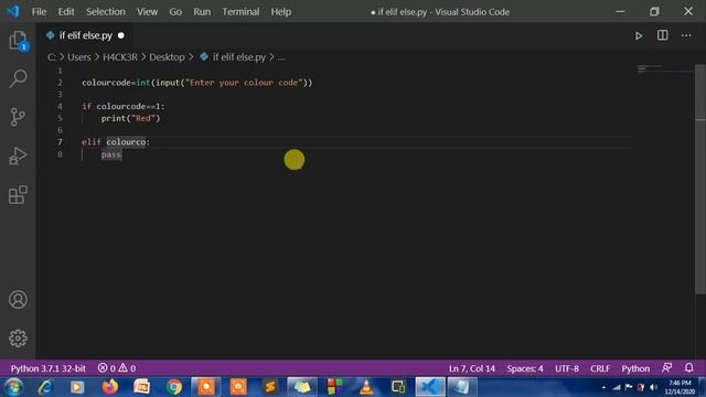 colour code program using if elif else in python || If elif else in python смотреть онлайн