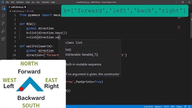 Wall Following Algorithm in Python for Robot Navigation inside a Maze [Python Maze World- pyamaze] смотреть онлайн
