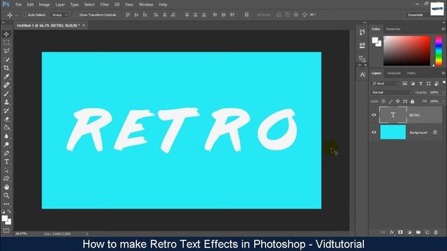 3D Retro Text Effect in Photoshop - Photoshop CC Effects Tutorial смотреть онлайн