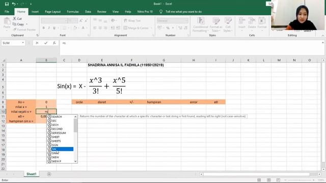 Deret Taylor : mencari nilai hampiran dari sin(x) menggunakan Ms.excel смотреть онлайн