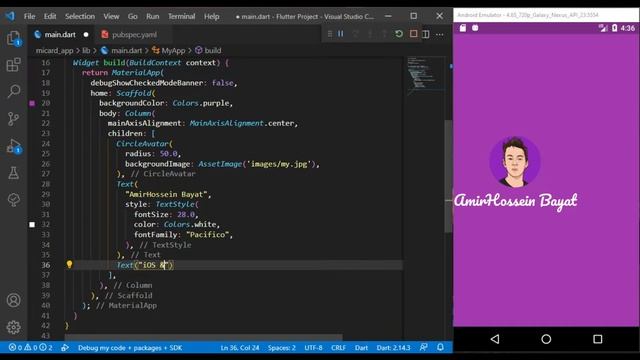 Create Business Card App using flutter смотреть онлайн