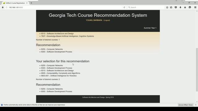 Georgia Tech Course Recommendation System смотреть онлайн