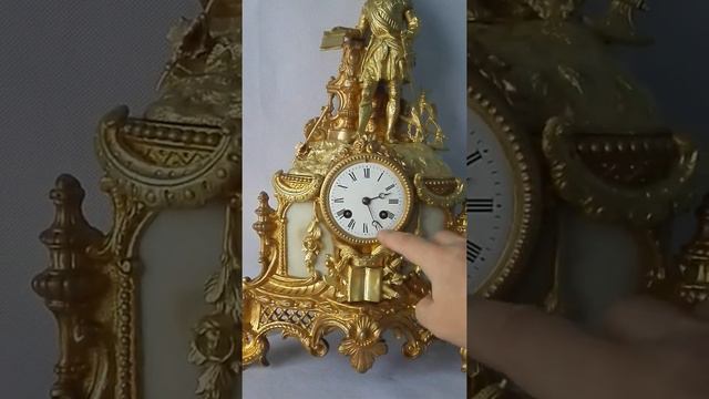 Большие 46 см бронзовые часы с позолотой C.Detouche XIX века смотреть онлайн