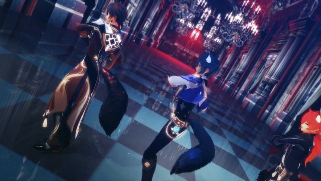(MMD Genshin Impact) Killer Lady (Kaeya/Diluc/Childe/Zhongli) 2K