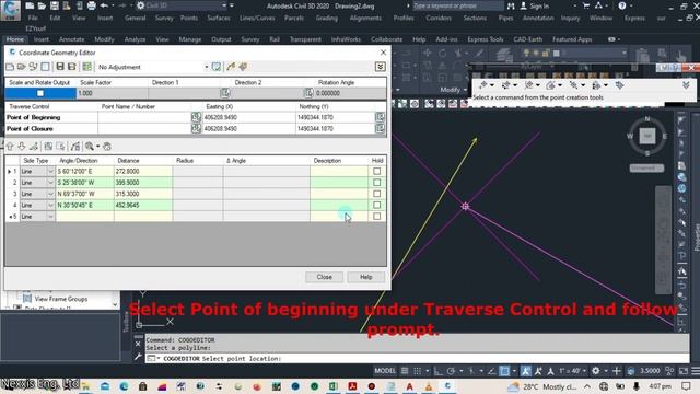 HOW TO ADJUST A CLOSED TRAVERSE USING AUTOCAD CIVIL 3D APPLYING COMPASS RULE / BOWDITCH ADJUSTMENT смотреть онлайн