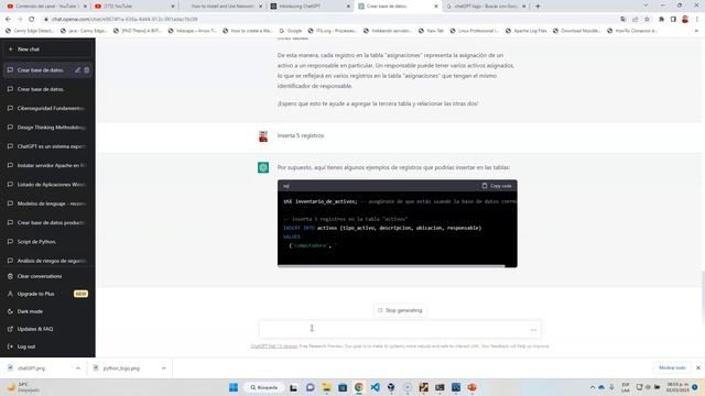 Creación de bases de datos con chatGPT y SQL смотреть онлайн