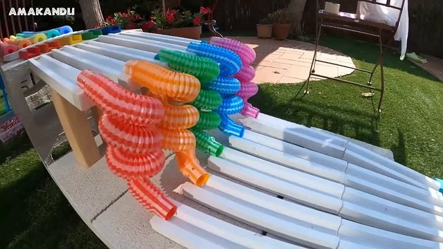 Marble Run Race ASMR Colorful Pop Tubes