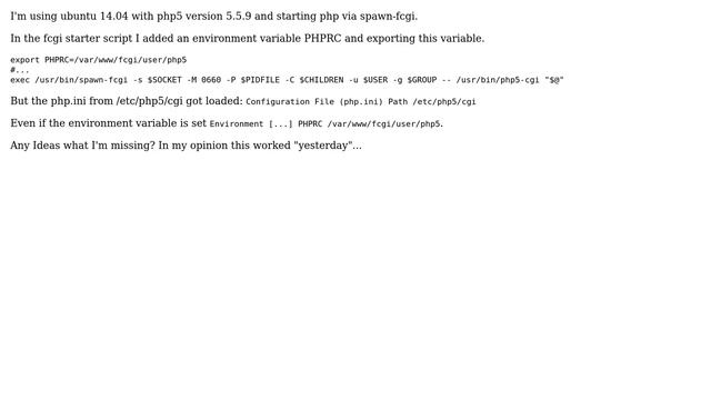 Environment Variable PHPRC got ignored смотреть онлайн