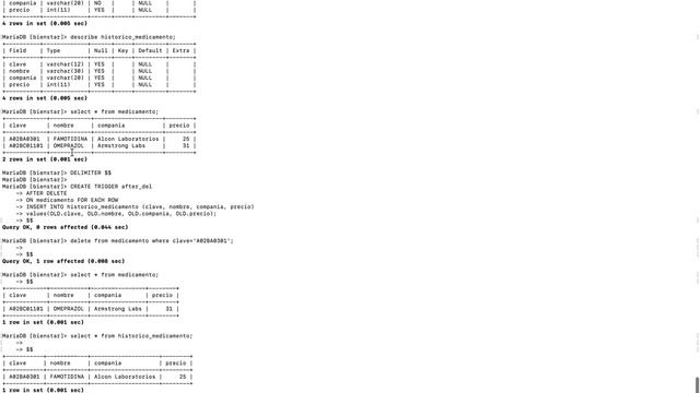Ejemplo Trigger After-Delete - MySQL смотреть онлайн