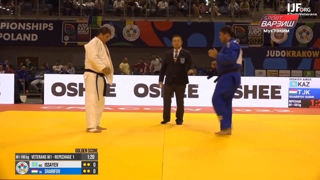 Aibek ISSAYEV - Sobir SHARIFOV, Repechage 1, -100KG M1, Krakow World Championships Veterans 2022 смотреть онлайн