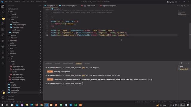Laravel Custom Registration (Authentication part:1) смотреть онлайн