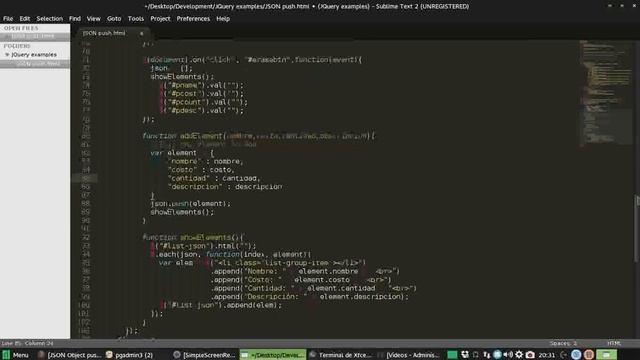 Agregando elementos JSON a un arreglo con JQuery смотреть онлайн
