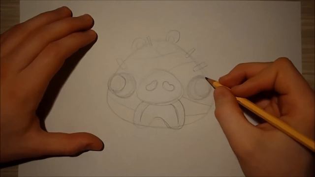 How to draw Tusken Raider Pig from Angry Birds Star Wars drawing lesson смотреть онлайн