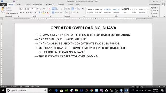 OPERATOR OVERLOADING IN JAVA (URDU / HINDI) смотреть онлайн