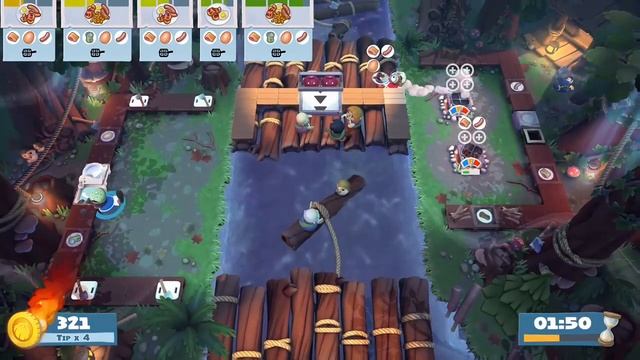 Overcooked 2 Campfire Cook Off Level 2-4 Gameplay 4 star (2 player co-op) смотреть онлайн
