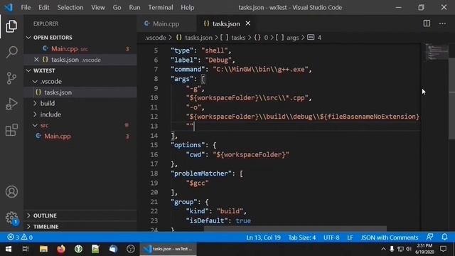 Setup a basic wxWidgets 3.1.3 project with VS Code and MinGW смотреть онлайн