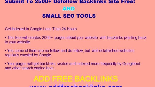 Add Free Backlinks-Small Seo Tools смотреть онлайн