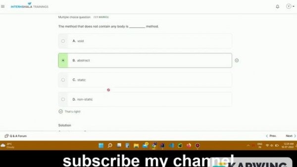 Internshala Core Java Final test answers