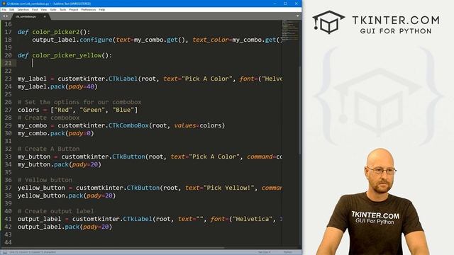 Combo Boxes in CustomTkinter - Tkinter CustomTkinter 5 смотреть онлайн