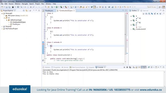 Java Live - 3 | Inheritance in Java | Java Tutorial for Beginners | Java Training | Edureka смотреть онлайн