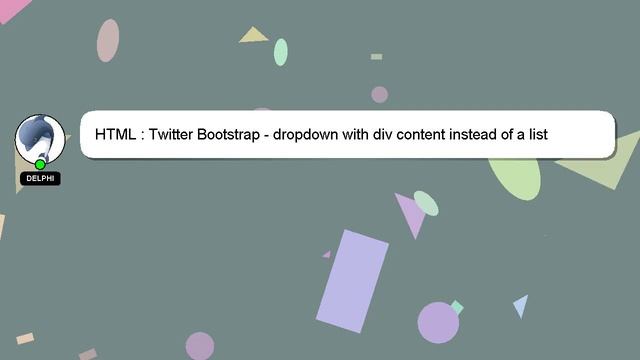 HTML : Twitter Bootstrap - dropdown with div content instead of a list смотреть онлайн