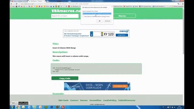 Insert A Column With Range - VBA Macros - Tutorial - MS Excel 2007, 2010, 2013 смотреть онлайн