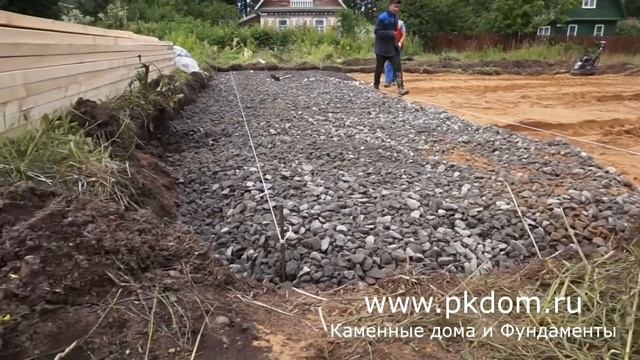 Фундамент монолитная плита.  Часть1.  Подушка.