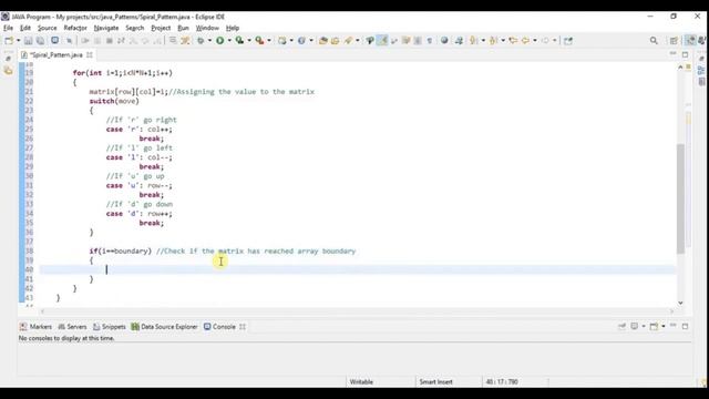 Spiral Pattern printing in JAVA | Programming in JAVA смотреть онлайн