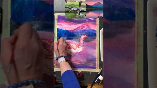 Объединяем пастель с чернилами смотреть онлайн