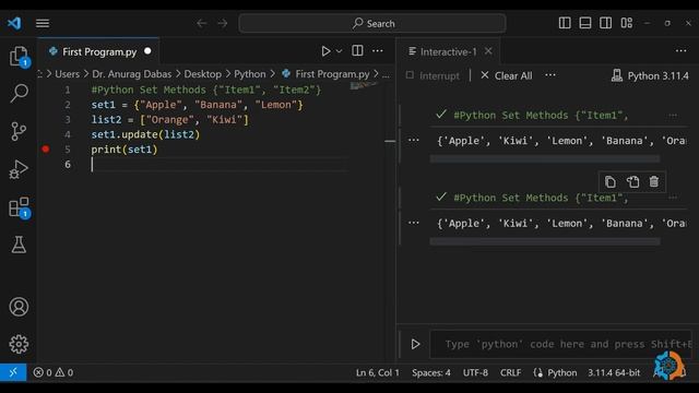 Python Set Methods: Add, Update, Union, Remove, Discard, and Clear | Hindi смотреть онлайн