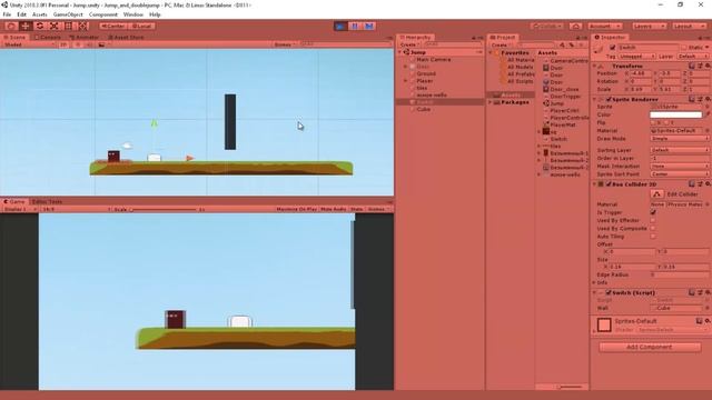 Взаимодействие кнопки и стены в Unity смотреть онлайн