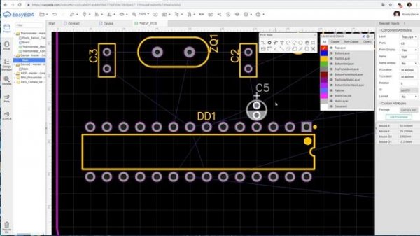 EasyEDA: От проекта до железа: Печатная плата