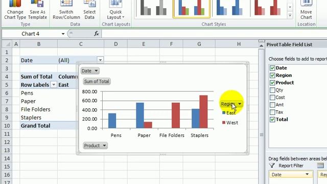 Use Field Buttons To Filter An Excel Pivot Chart