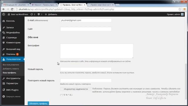 Урок №6 Базовая настройка wordpress блога смотреть онлайн