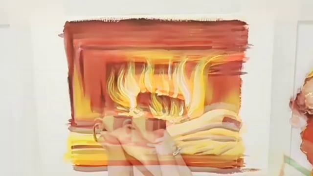 Рисуем камин/Огонь гуашью/Как нарисовать огонь/ Огонь нарисовать просто и легко/ смотреть онлайн