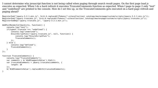Sharepoint: Custom Javascript not being called on Search Display Item Template смотреть онлайн