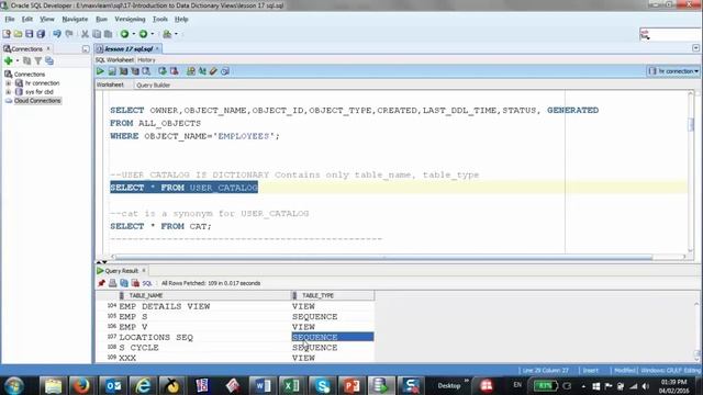 071-Oracle SQL 12c: Data Dictionary Views part 3 смотреть онлайн