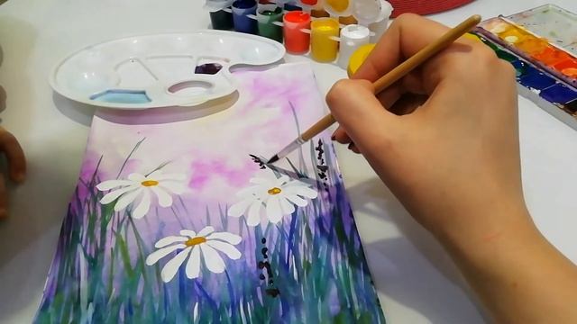 Как нарисовать цветы. Полевые цветы. Пошаговый мастер класс Рисуем с ребёнком смотреть онлайн