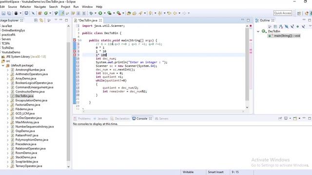 Decimal to Binary conversion in Java | How convert to binary number equivalent of a decimal number смотреть онлайн