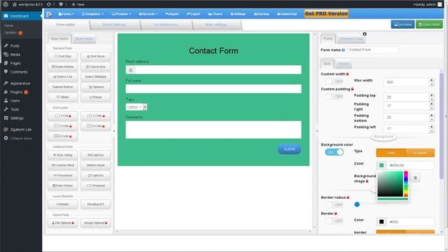 How to create a form | Zigaform Wordpress Form Builder Lite v2.6 смотреть онлайн
