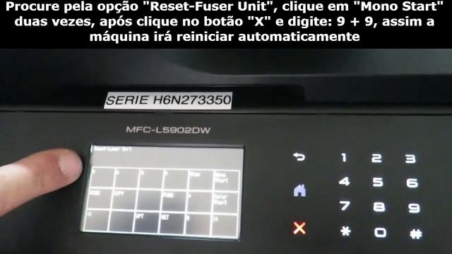 RESET FUSOR BROTHER MFC-L5902DW смотреть онлайн